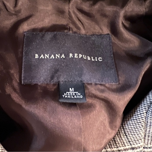 Banana Republic Cropped Mini Houndstooth Plaid French Inspector Jacket/Blazer - Picture 7 of 14